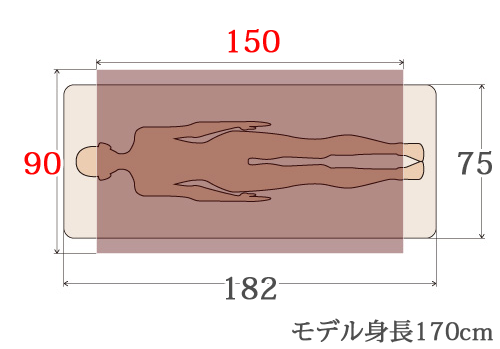 バスタオル中（90x150cm）のサイズ感