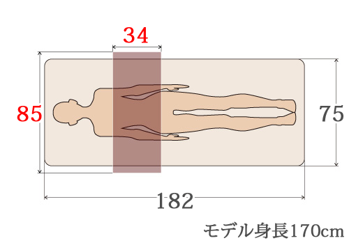 フェイスタオル（34x85cm）のサイズ感